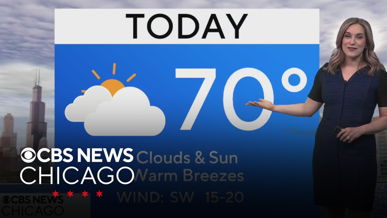 Highs near 70 degrees on Wednesday