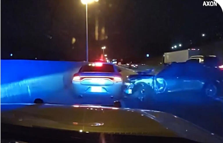 Dashcam contradicts driver’s claim after crashing into police vehicles ...