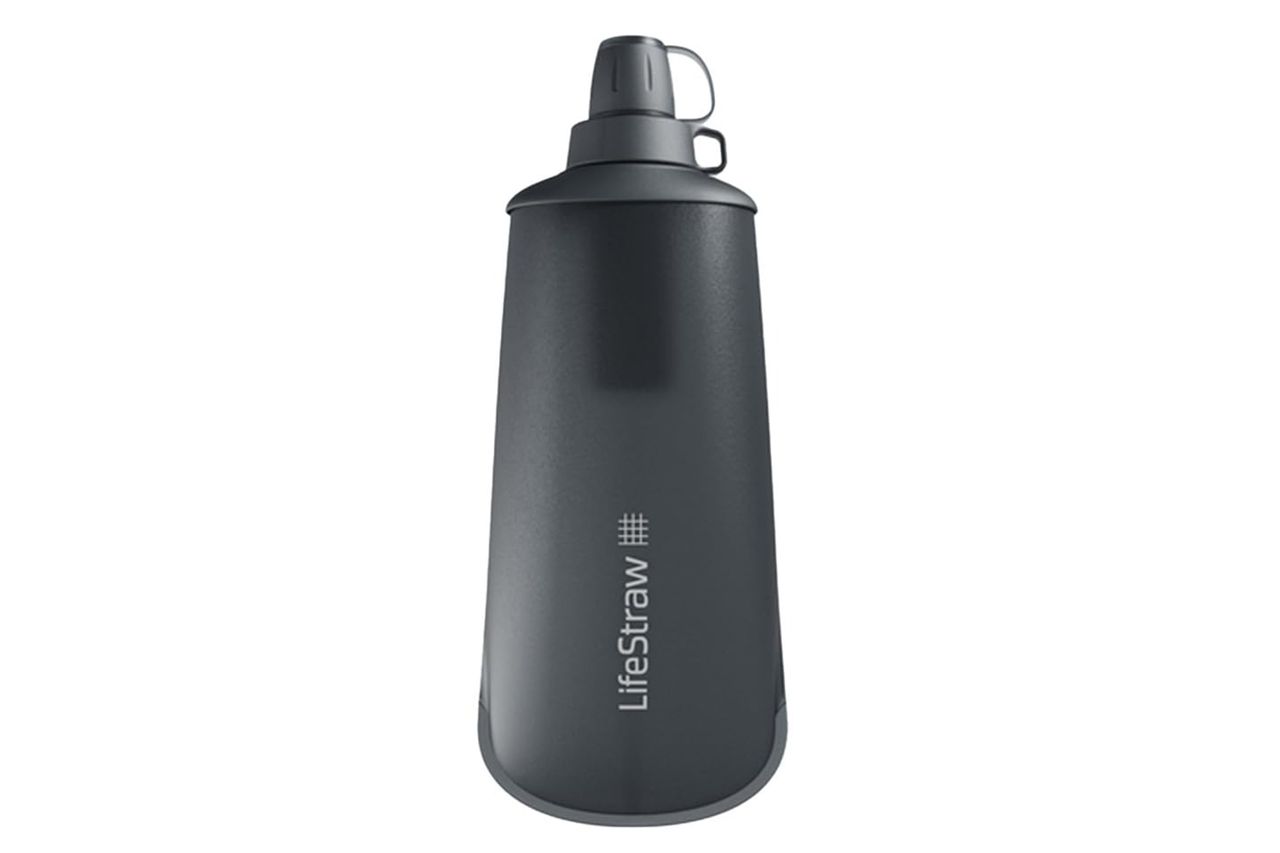 Amazon LifeStraw Peak Series - Collapsible Squeeze Bottle Water Filter System â 650ml for Trail Running, Through Hiking, Travel, Cycling, and Fishing, Dark Mountain Gray