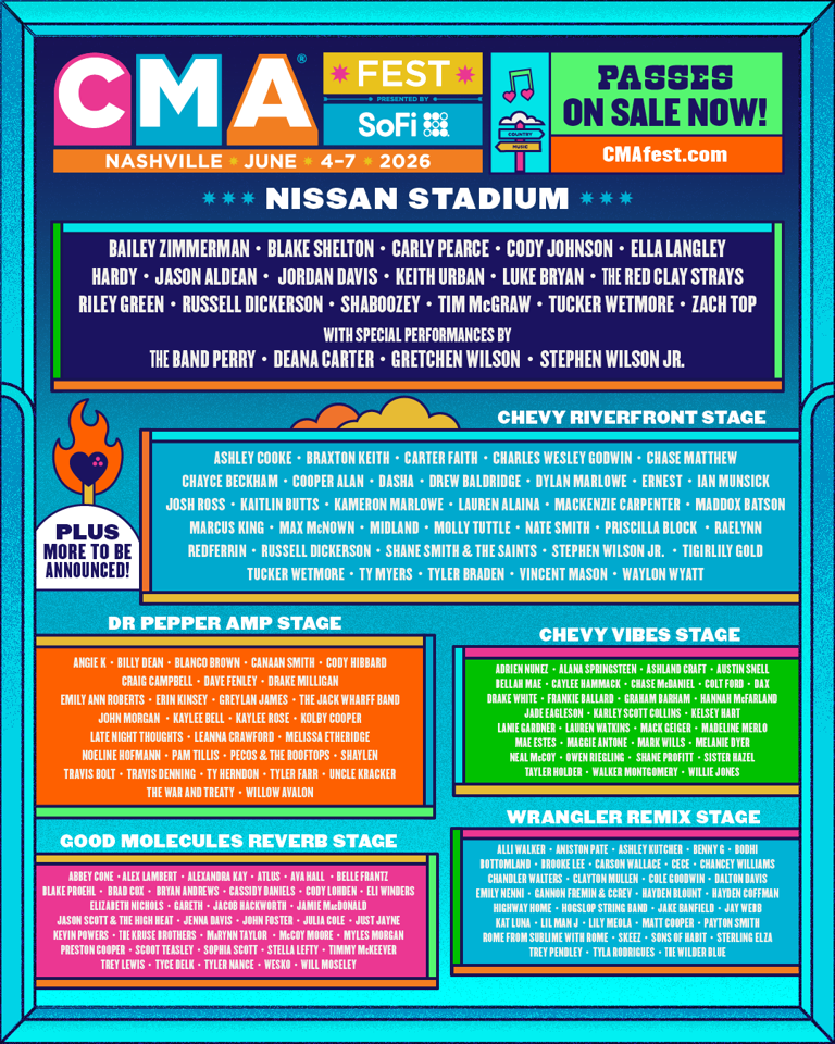 What is CMA Fest 2026 daytime lineup? See stars list, ticket info