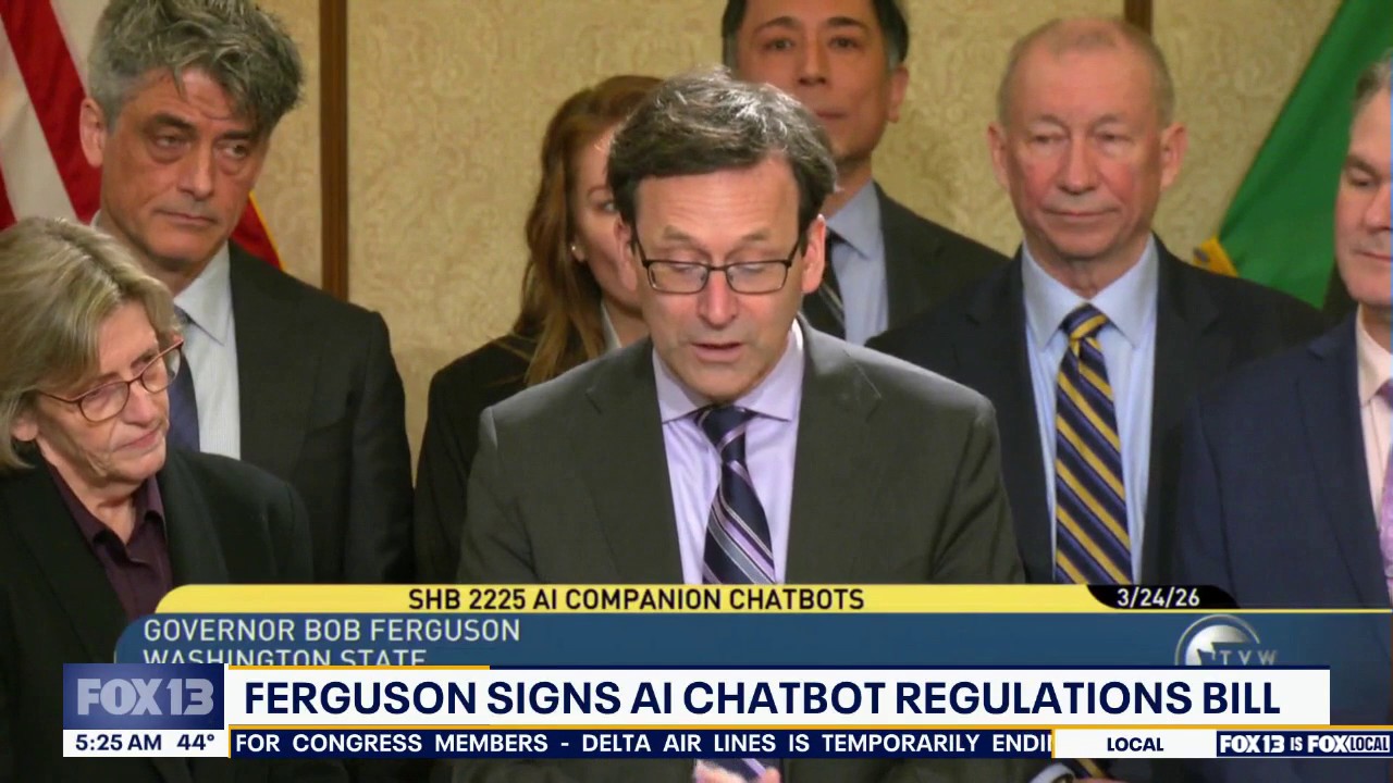 WA Gov. Ferguson signs AI chatbot regulations bill