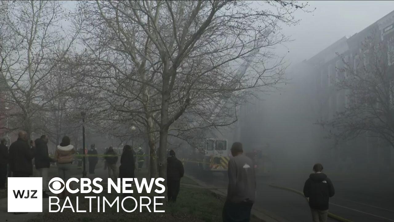 1 injured as crews battle fire near Johns Hopkins in Baltimore