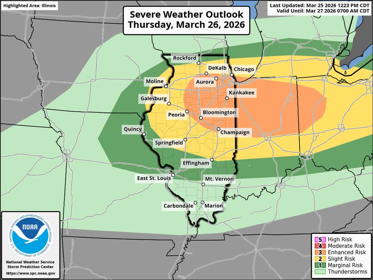 Severe weather likely in Illinois on Thursday: High winds, hail likely ...