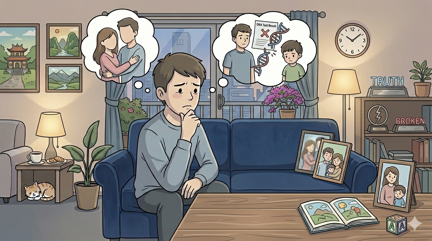 Tôi nghi ngờ con trai là con của vợ và cậu bạn thân