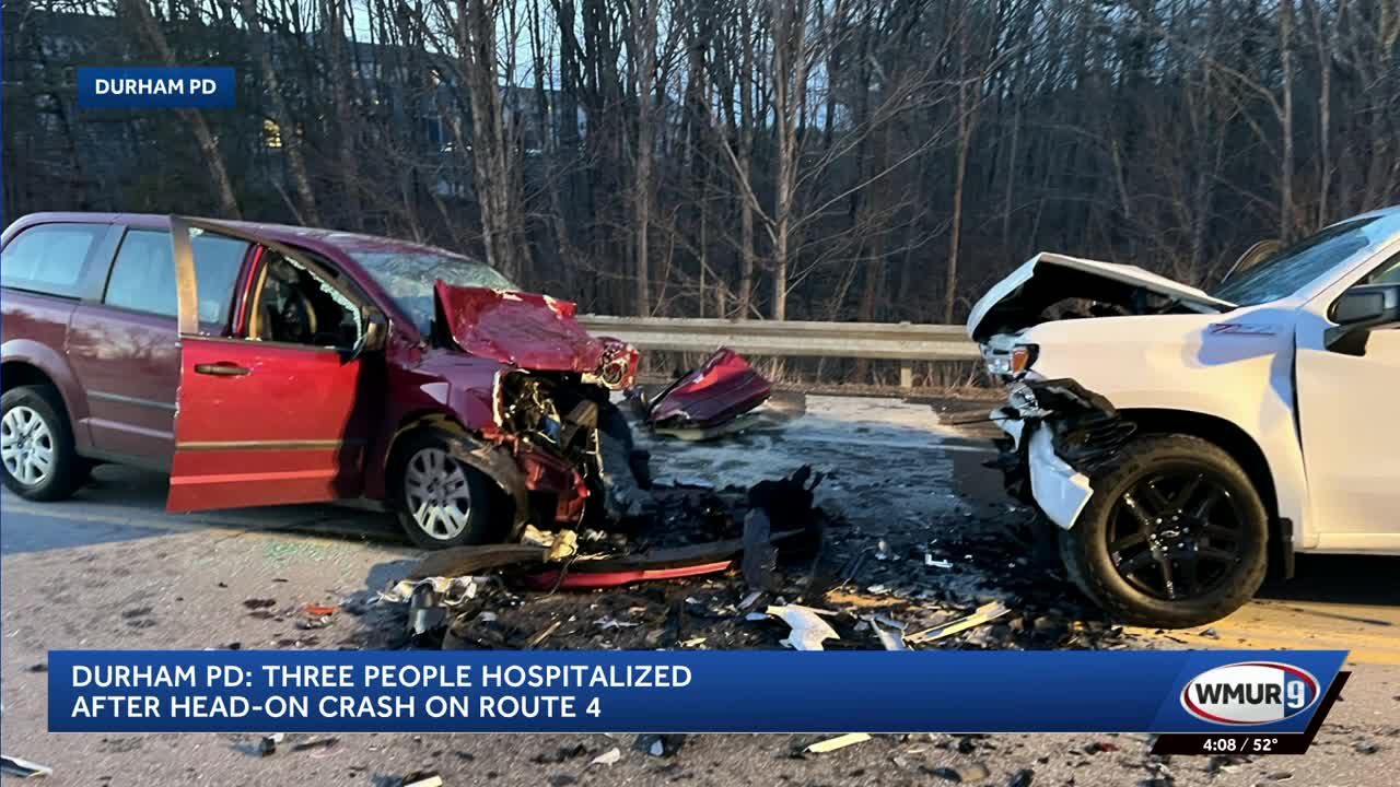 Durham police say three people hospitalized after head-on crash on Route 4