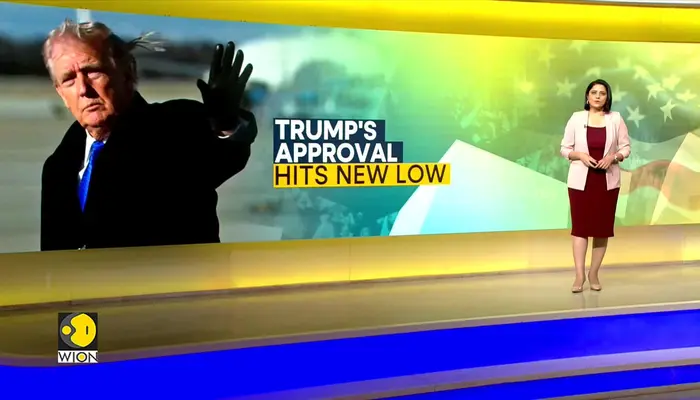 Trump’s approval ratings dip to historic low amid war in Iran