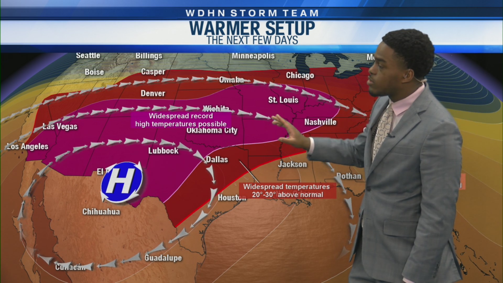 Temperatures rising into the 80s as high pressure continues to strengthen