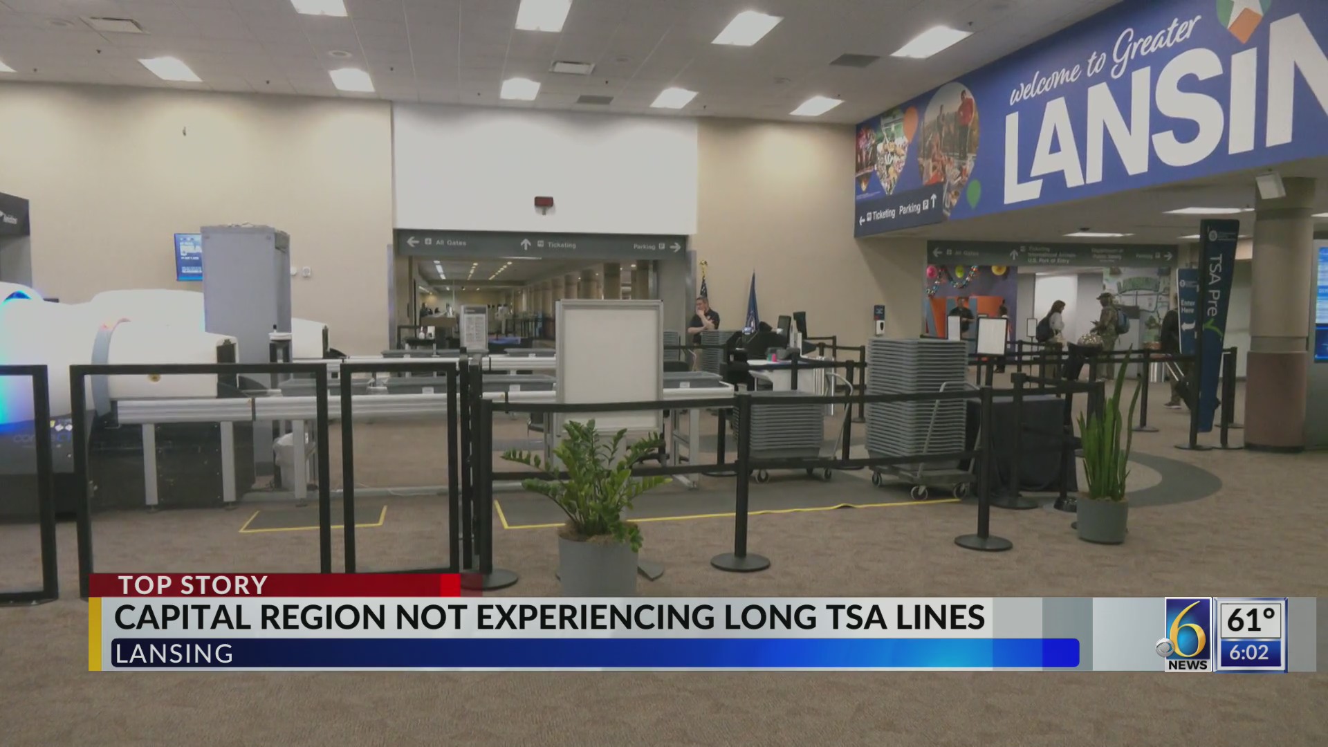 Lansing airport not experiencing long TSA lines