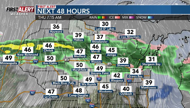 First Alert Weather rain and snow showers arrive on Thursday