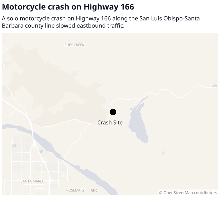 Motorcyclist injured as crash slows traffic on Highway 166