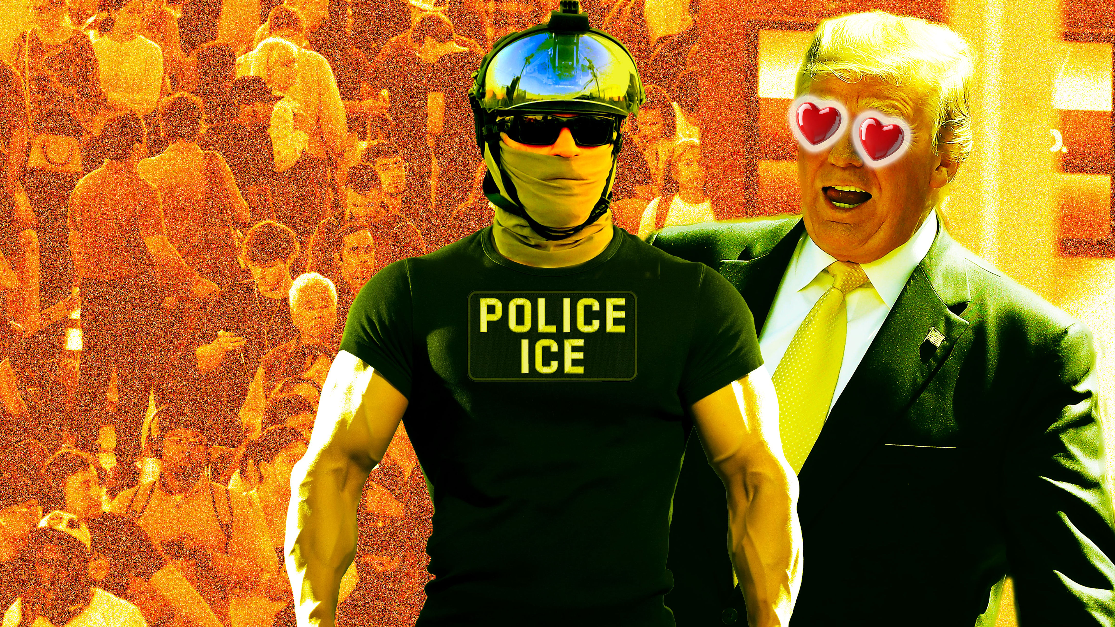 Trump thirsts over idle muscle-bound ICE goons at airports
