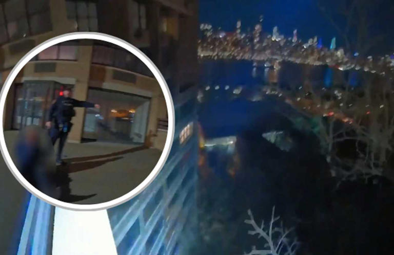 Bodycam shows moment cops realize suspect took 68-foot leap to his ...