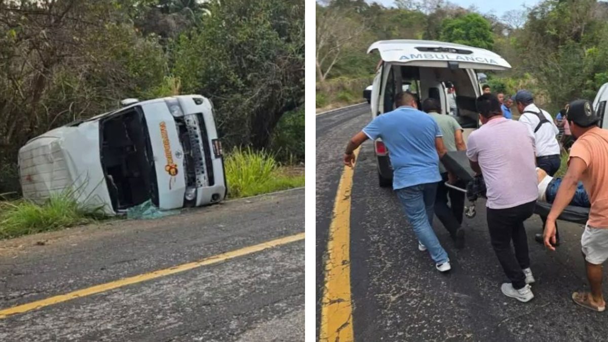Conductor huye y deja a pasajeros heridos tras volcadura en Oaxaca