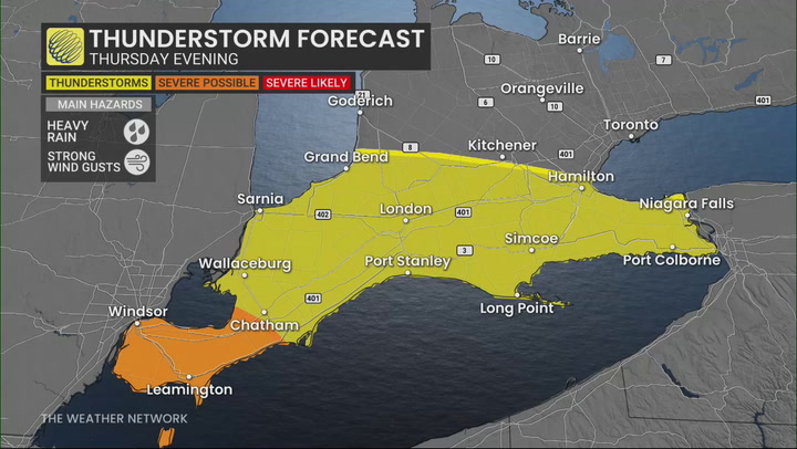 Thunderstorm risk in southern Ontario brings rapid cooldown in its wake