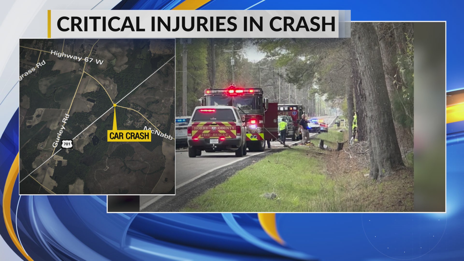 Lanes of traffic blocked in Loris area after crash with critical injuries