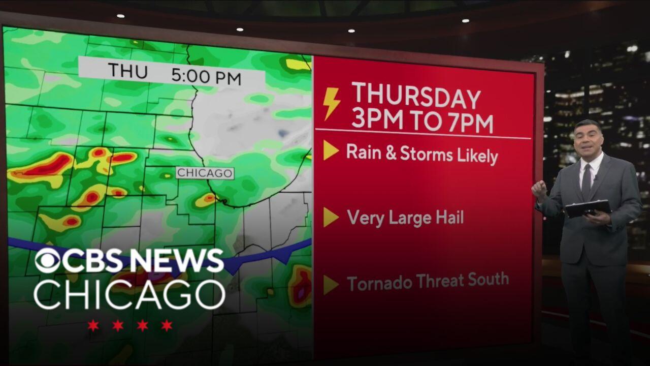 Severe storm risk for Chicago area on Thursday