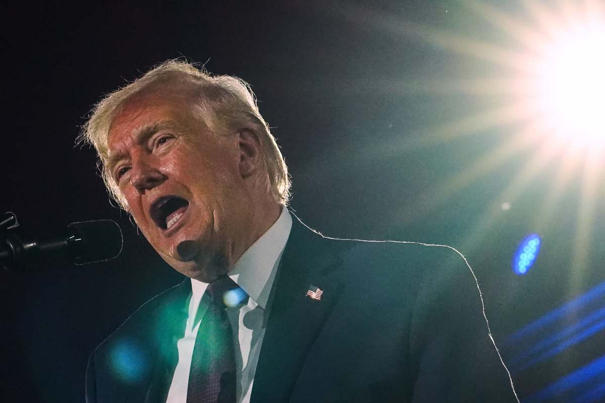 Donald Trump speaks at the National Republican Congressional Committee's (NRCC) annual fundraising dinner, Wednesday, March 25, 2026, at Union Station in Washington. (AP Photo/Julia Demaree Nikhinson)
