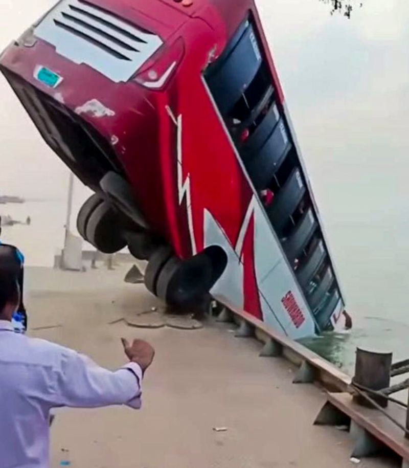 24 dead after bus plunges into river in Bangladesh, search on for missing
