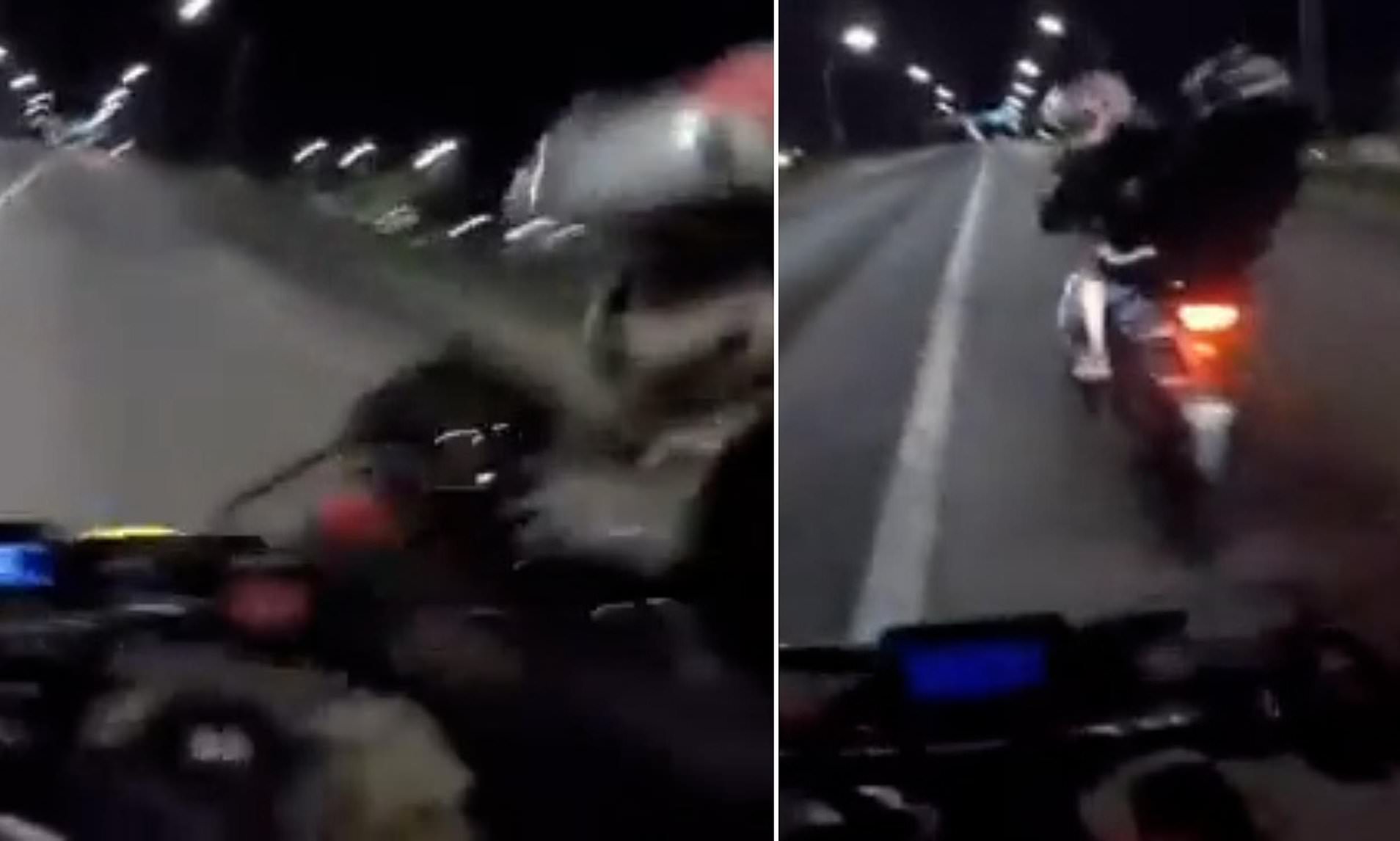 Motorcyclist has his bike stolen - while riding it at 100kmph!