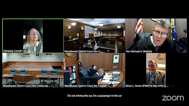 Woman clearly driving insists to judge she's 'not driving' during Zoom ...