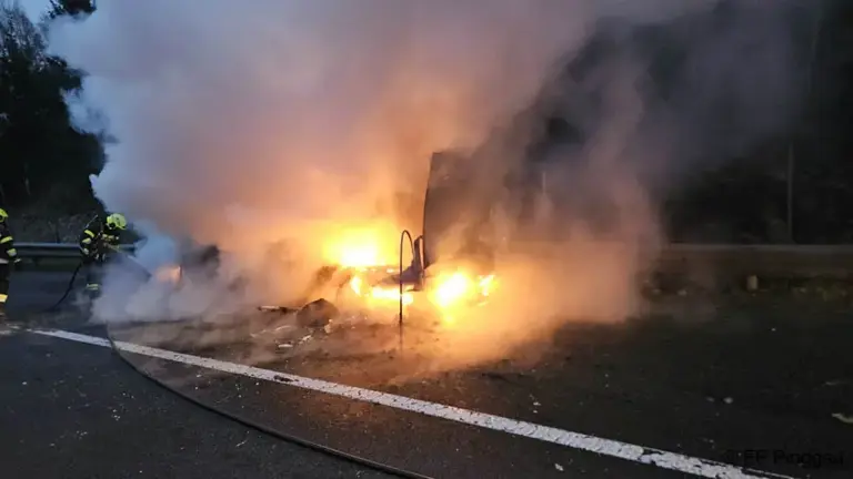 ©FF Pinggau Das Fahrzeug ist komplett ausgebrannt.