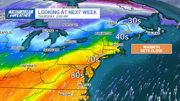 Warmth surges in today, plus scattered rain showers