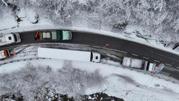 Der gestrandete Lkw