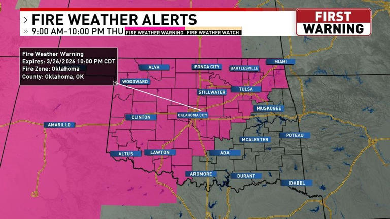 Oklahoma to see more fire conditions Thursday and Friday