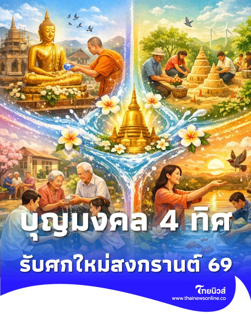.บุญมงคล 4 ทิศ สงกรานต์ 69 แปรหยาดน้ำใจ สู่มหากุศลเพื่อแผ่นดิน.