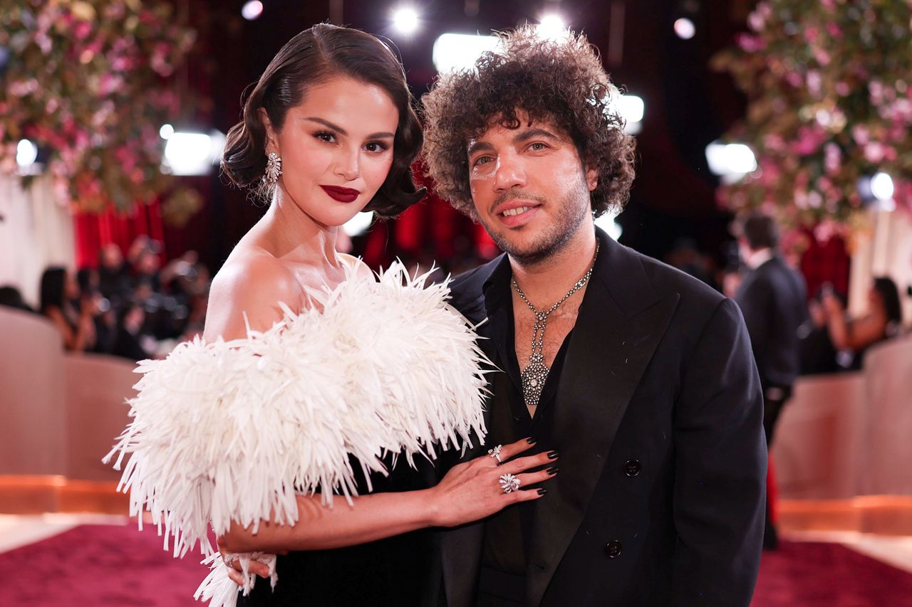 Selena Gomez and Benny Blanco at the 83rd Annual Golden Globes held at The Beverly Hilton