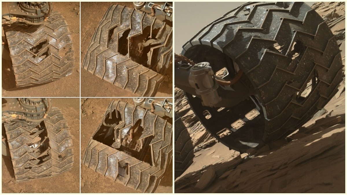 Built to last: Curiosity rover's wheels show years of Mars punishment