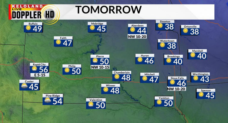 Much cooler today in KELOLAND; warmer weather this weekend