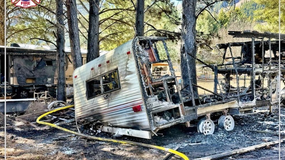 Weber County grass fire spreads quickly, engulfing nearby camp trailer