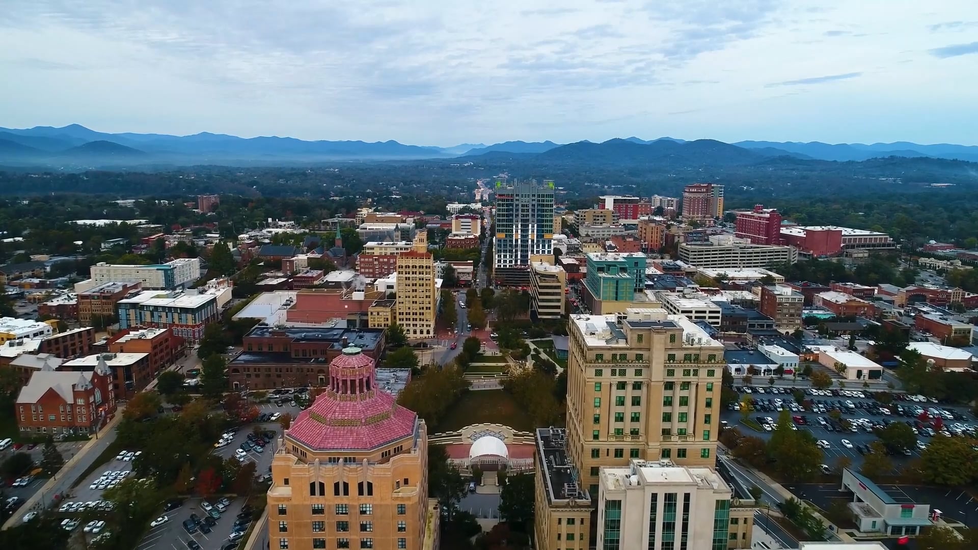 Asheville: Drone views of North Carolina’s Blue Ridge Mountain city