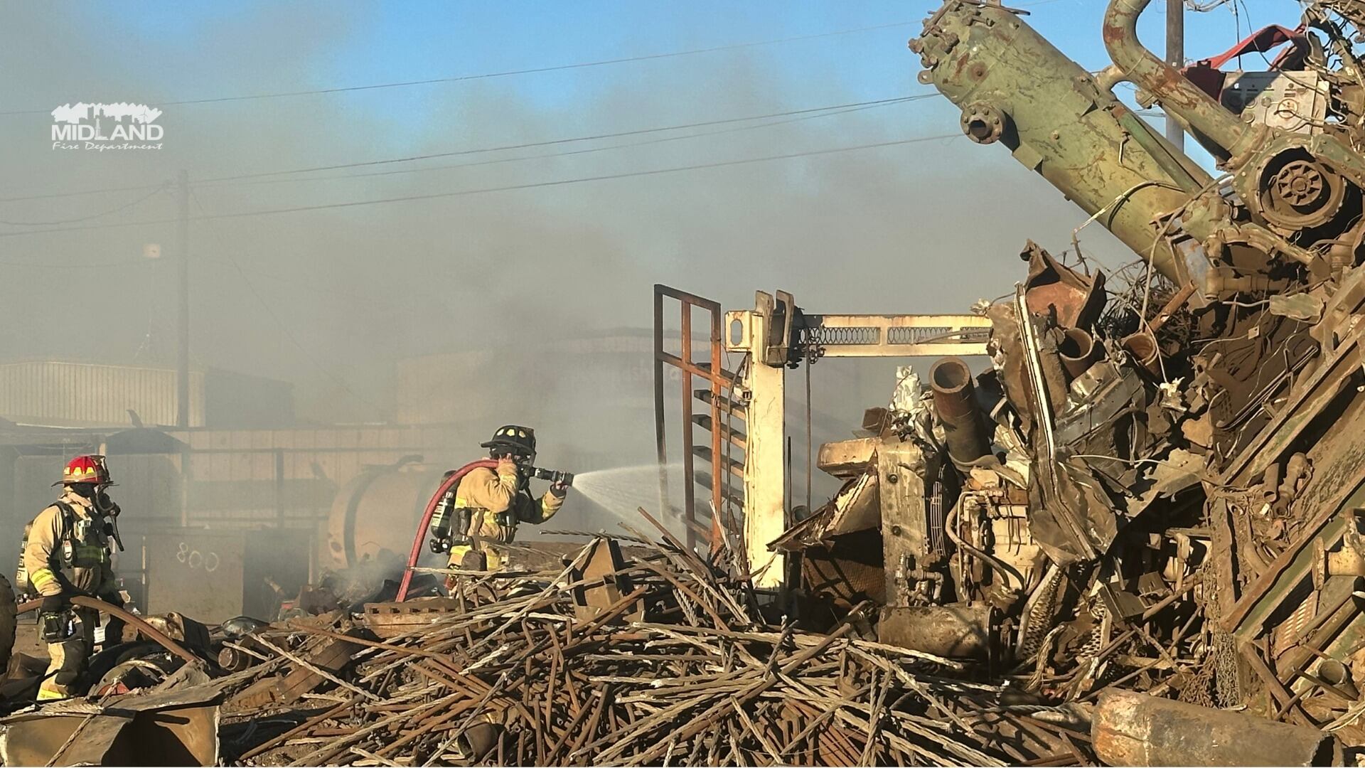 Fire breaks out at Midland recycling center