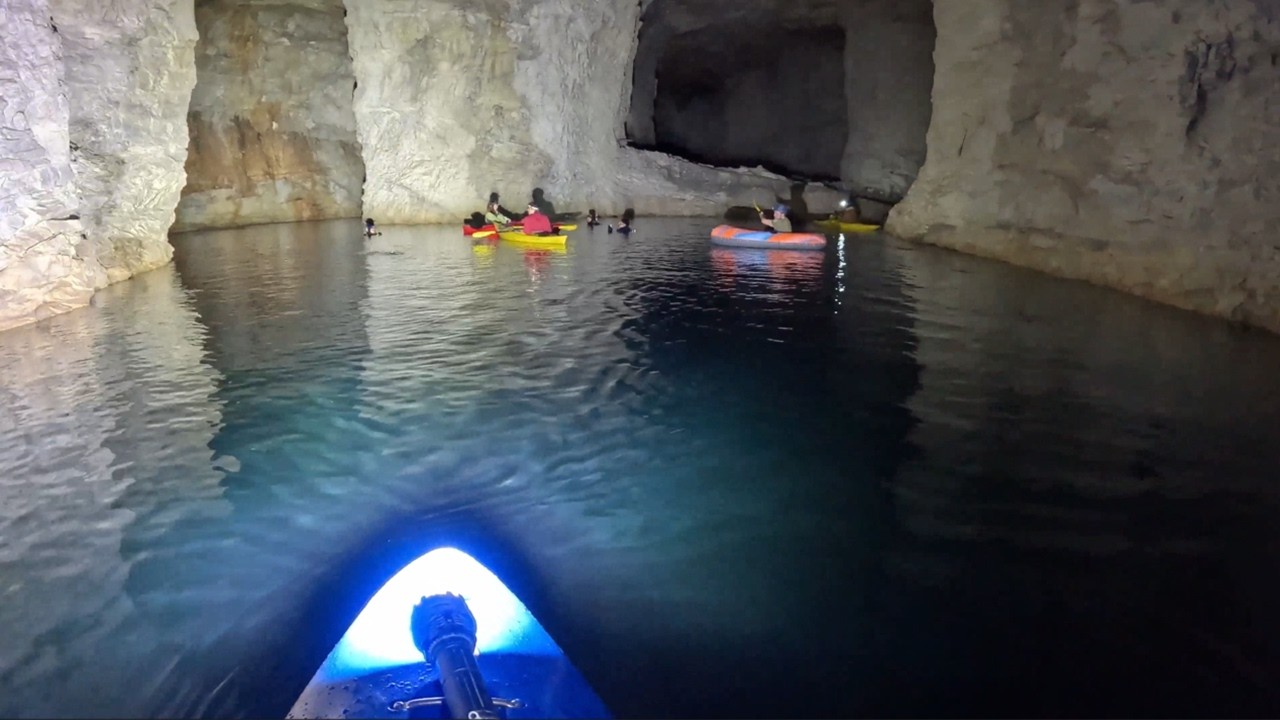 He swam into a marble mine - then realized the exit was behind him