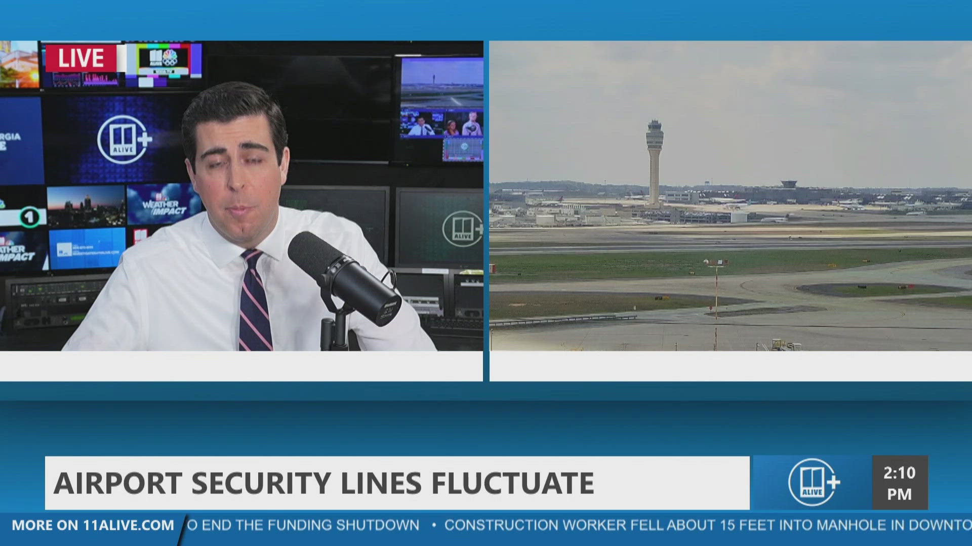 Airport lines ebb and flow as TSA strain continues