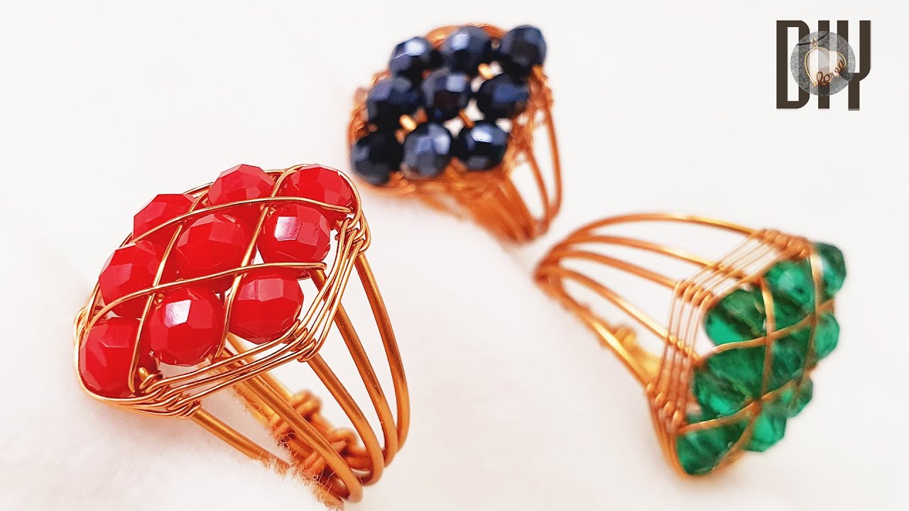 Rhombus | Big ring | Crystal beads | Small stones with holes | How to ...