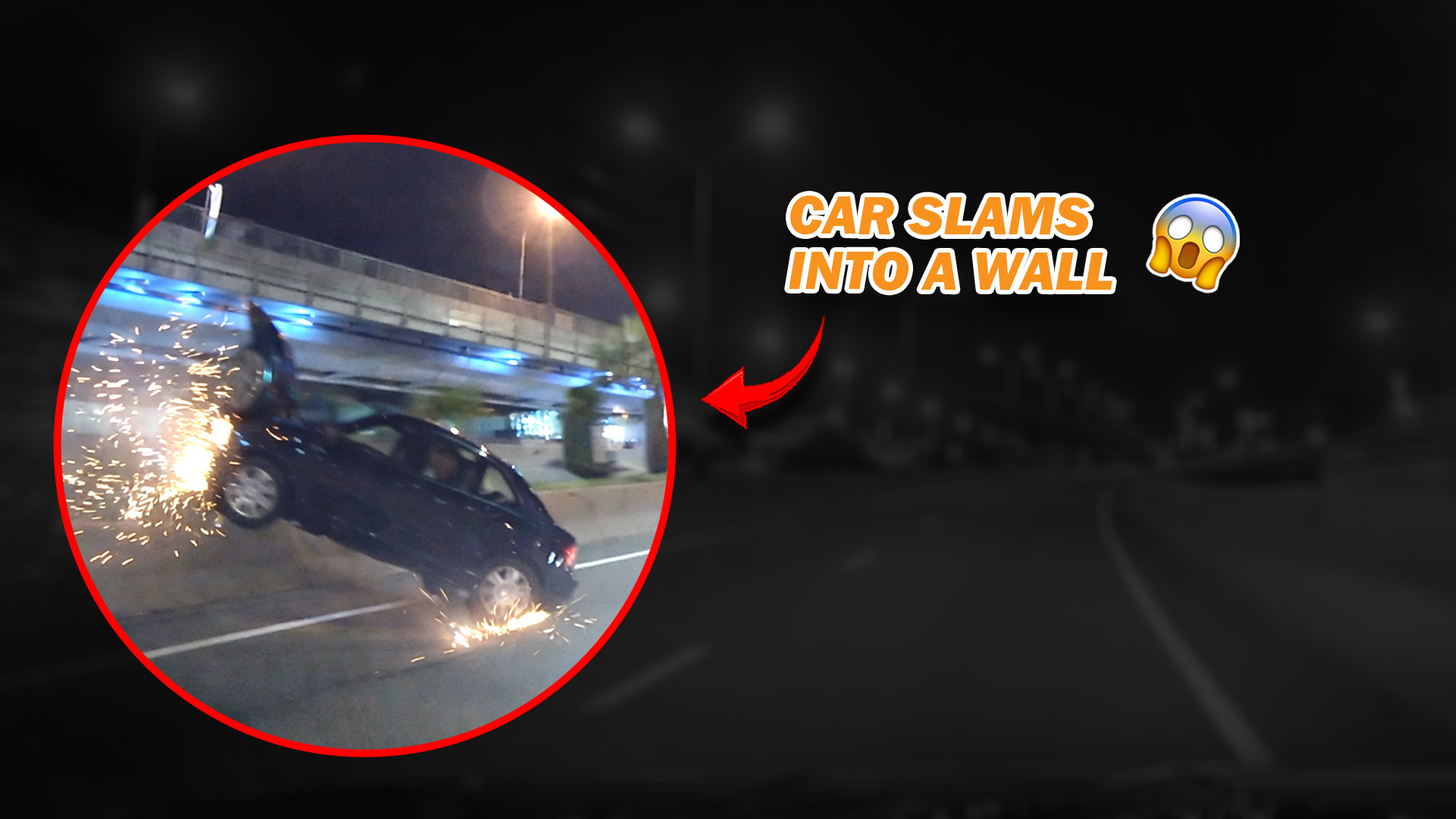 High speed car loses control and hits the wall