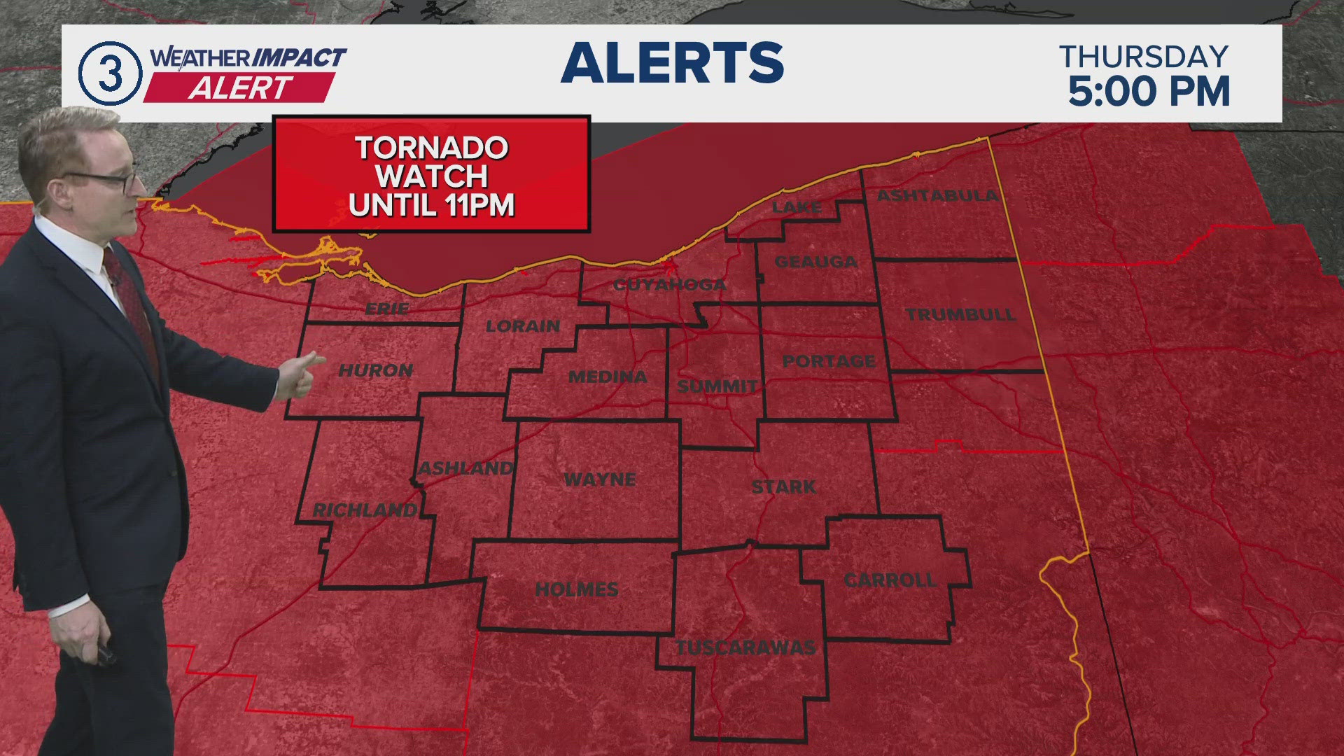 Weather impact alert: Tornado watch issued for all of Northeast Ohio