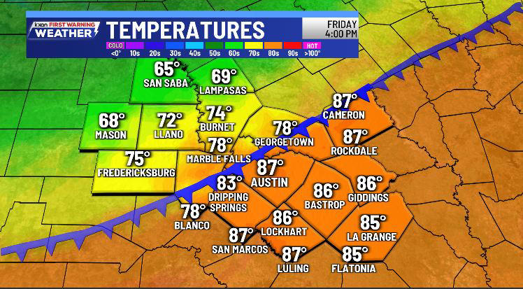 Strong cold front Friday blows in a cooler Saturday