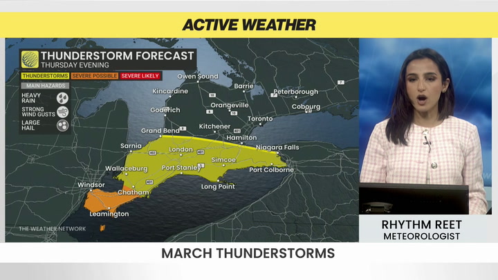 Severe thunderstorm watch for southwestern Ontario