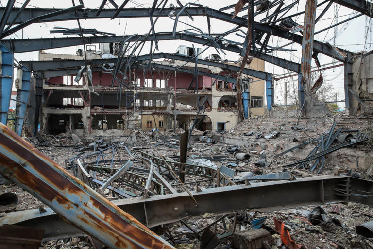 A Iranian sports complex was heavily damaged in airstrikes.
