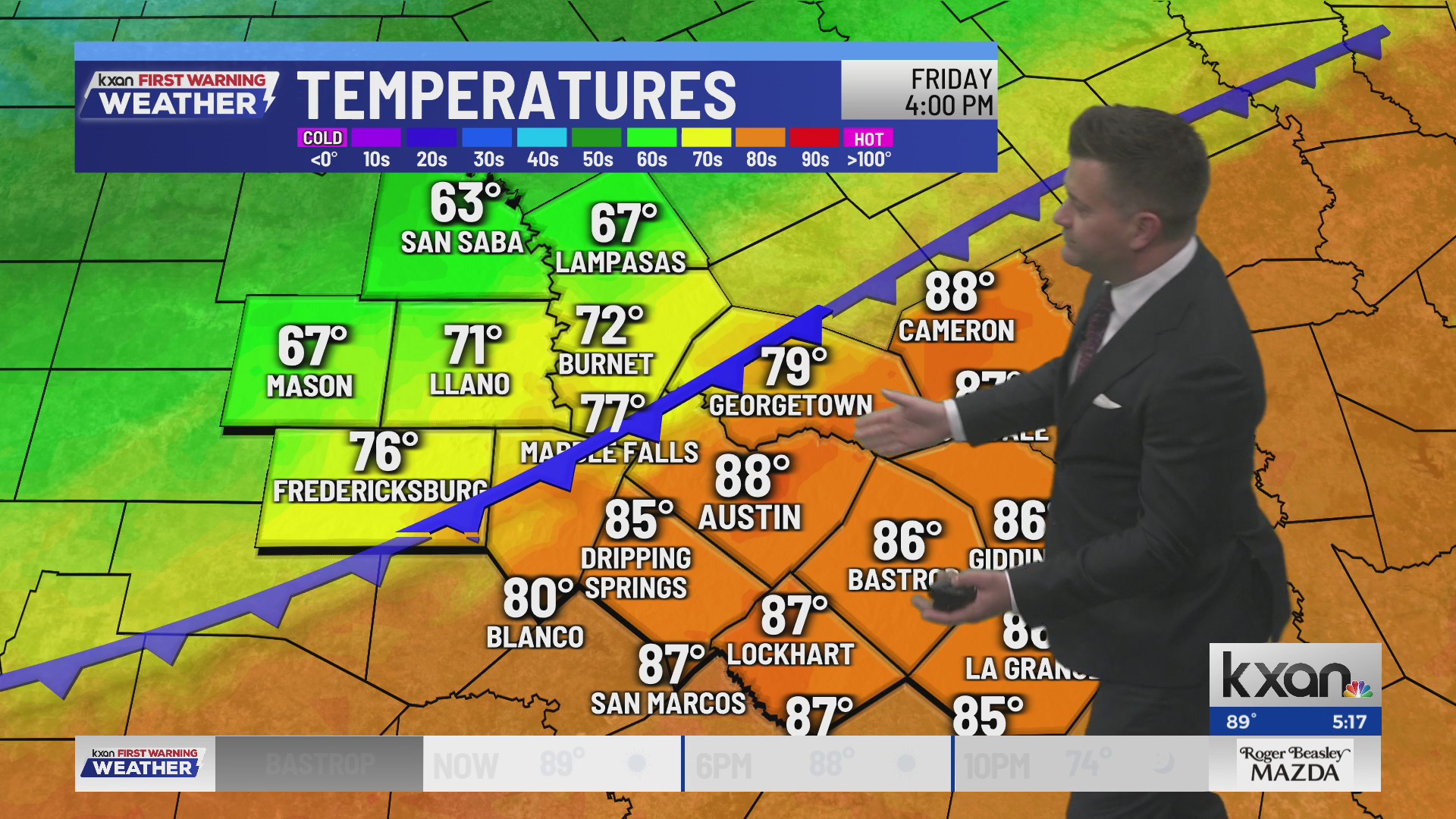 Cold front Friday brings gusty wind and much cooler temperatures | KXAN ...