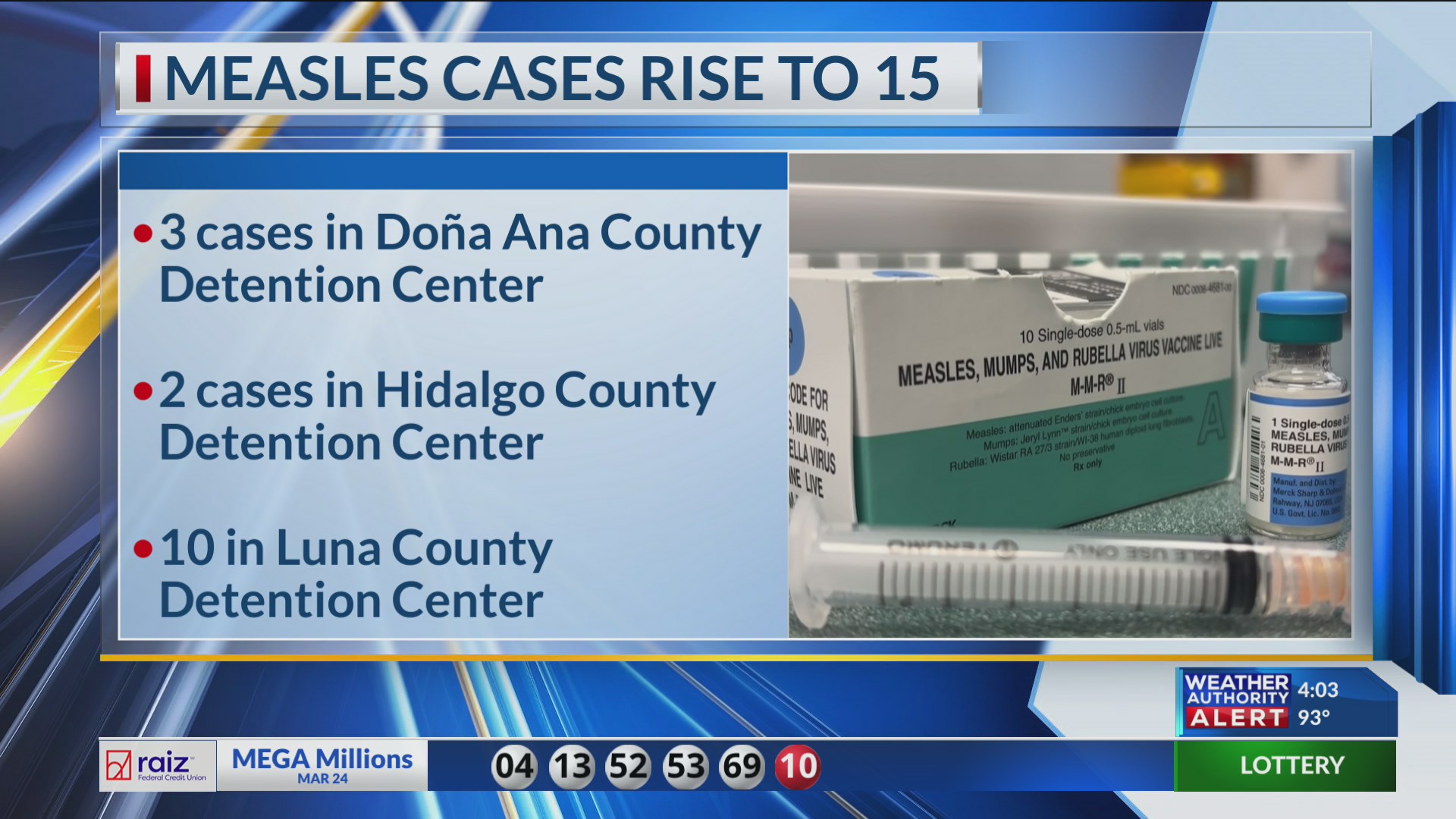 Measles cases rise to 15 in New Mexico detention centers