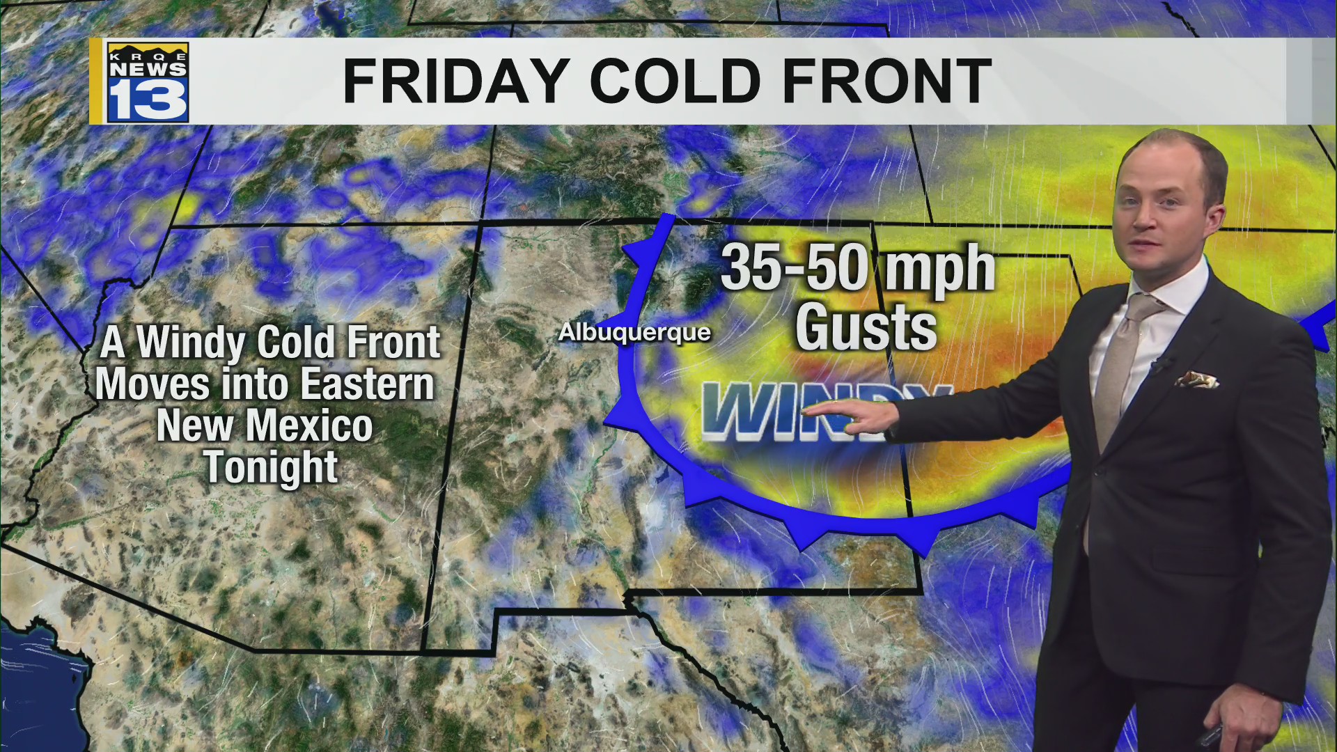 Cold front brings high winds and a sharp cooldown Friday
