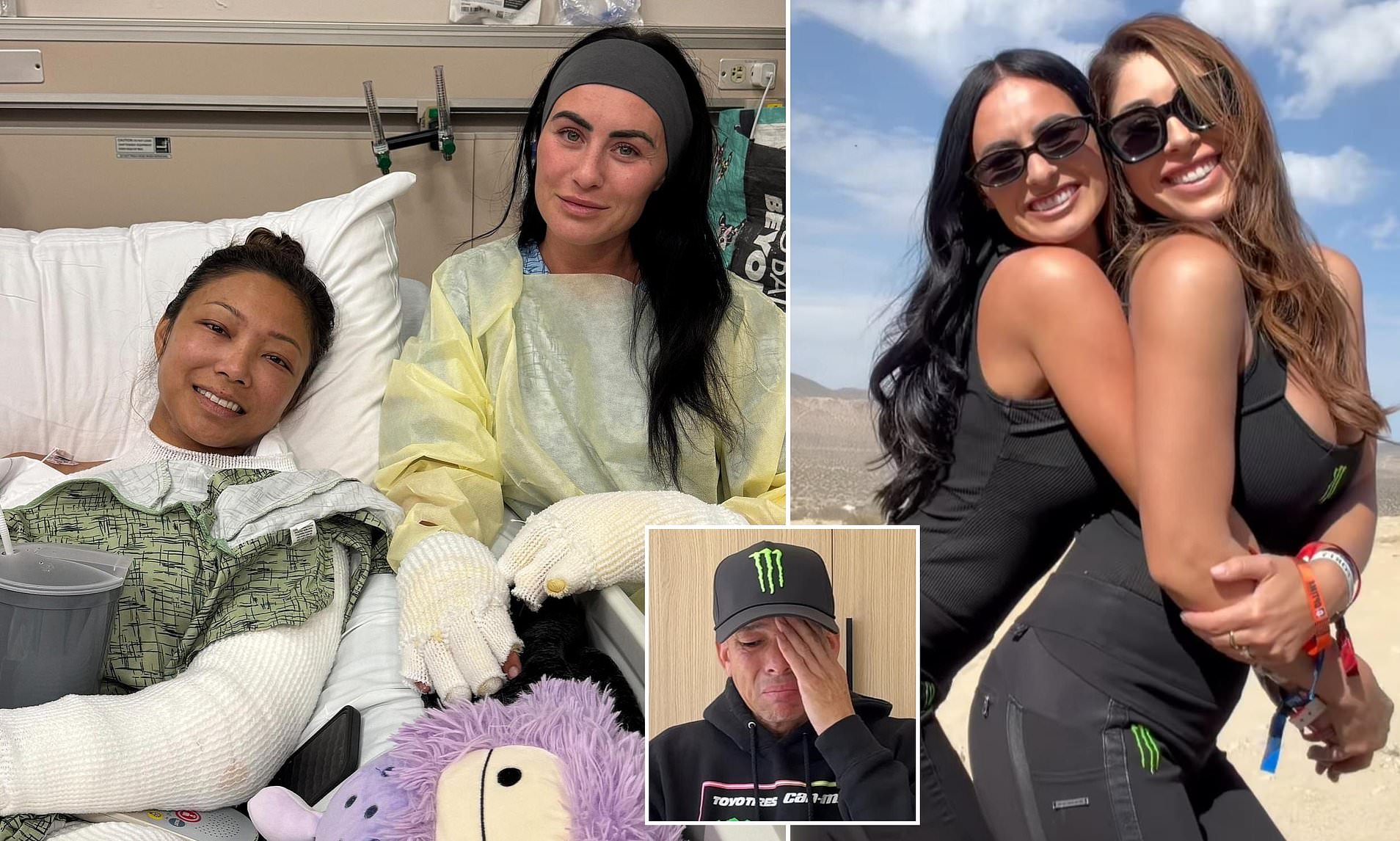 Motorsport stars make miracle escape after car is engulfed in flames<br>