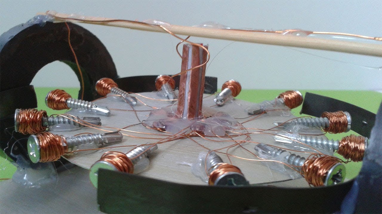 How to make a DC motor using 12 screws - Science experiments school project