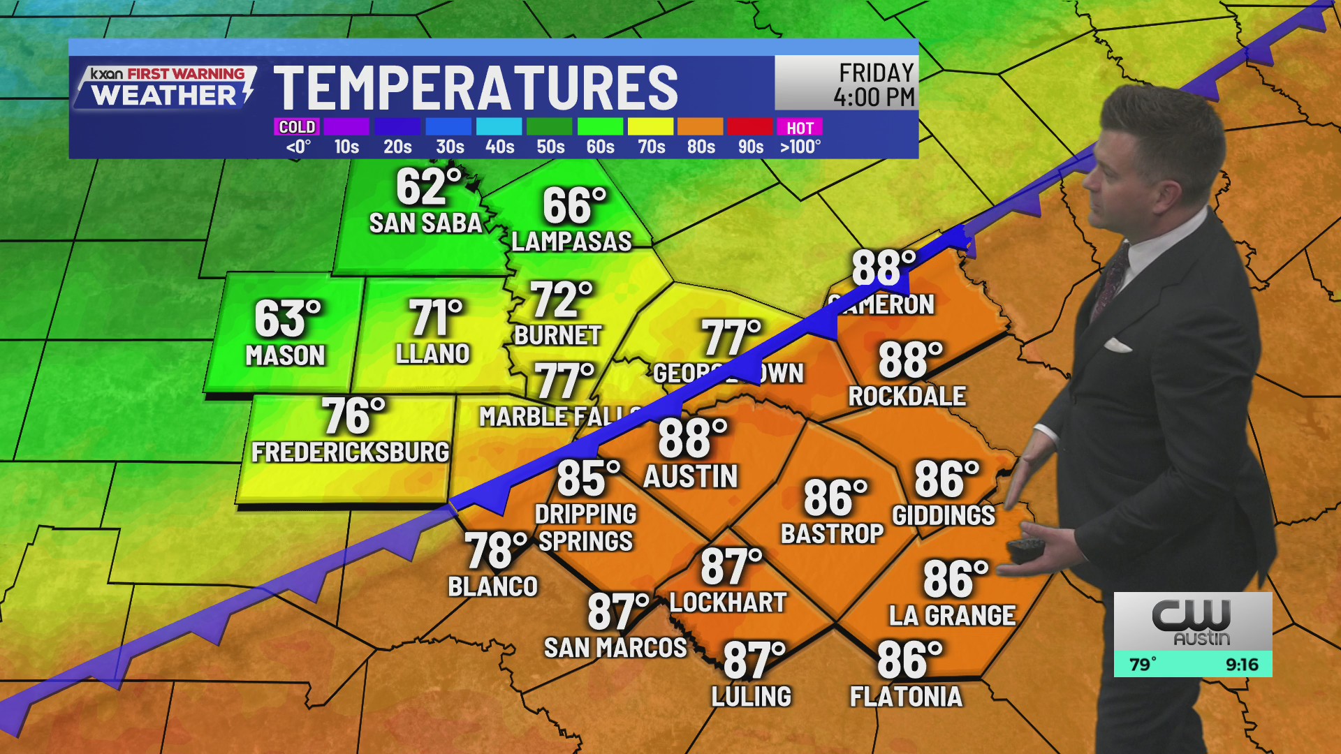 Cold front Friday brings gusty wind and a much cooler Saturday | KXAN ...