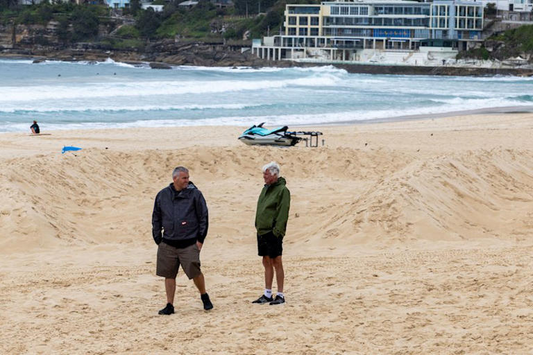 Swell-breaking barriers have been made in the sand at Bondi Beach ahead of a predicted surge along the coast.